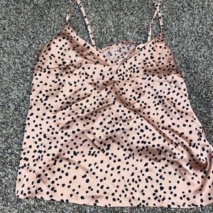 animal print silk tank top